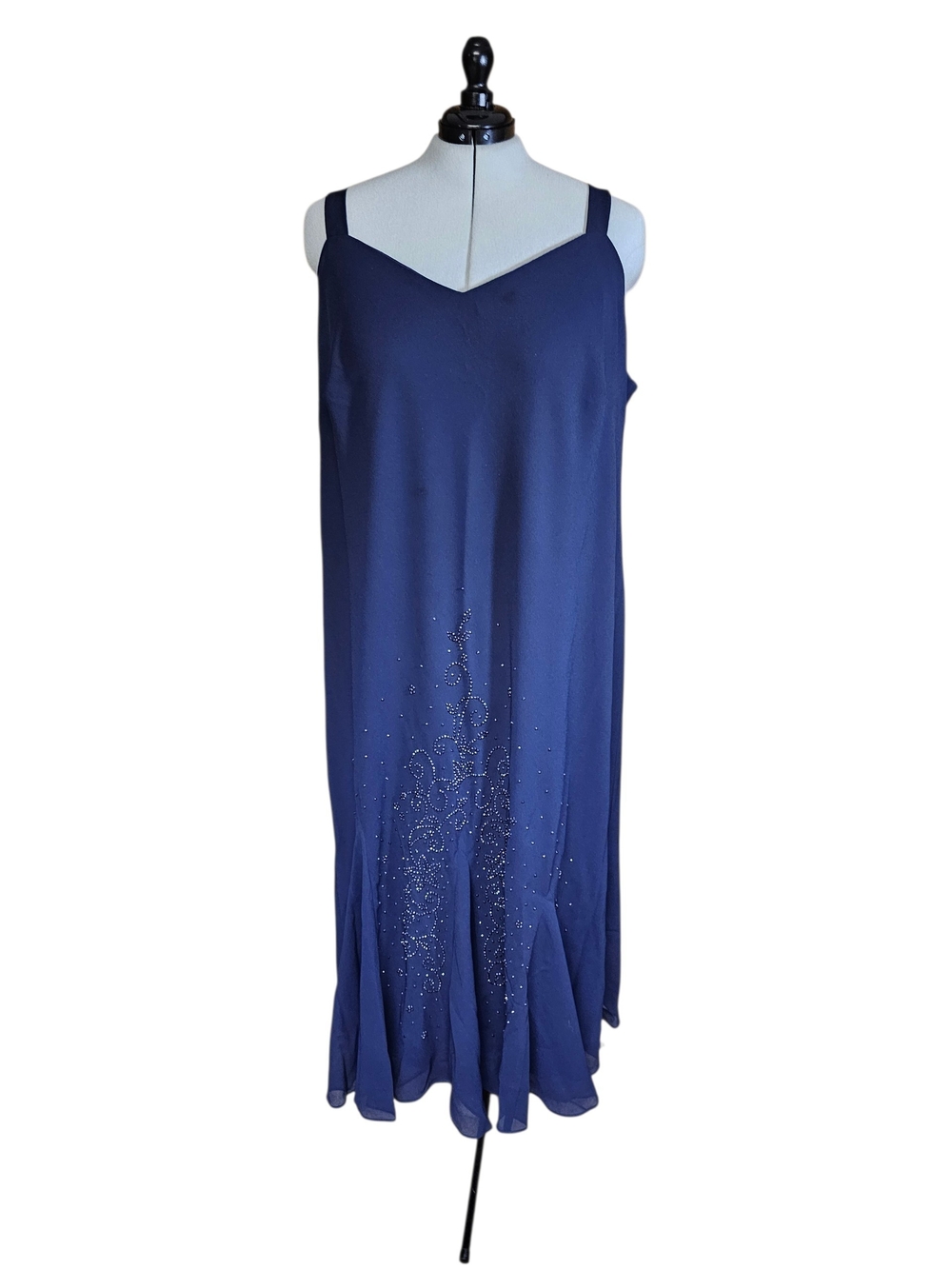 Catherines Navy Blue Embellished Maxi Dress Set - Picture 4 of 6